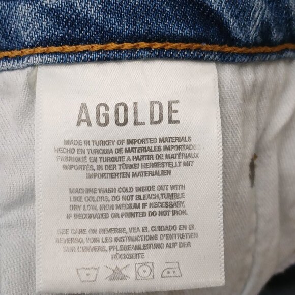 AGOLDE Kye Mid Rise Crop Straight Jeans Blue Size 29 - Picture 10 of 10